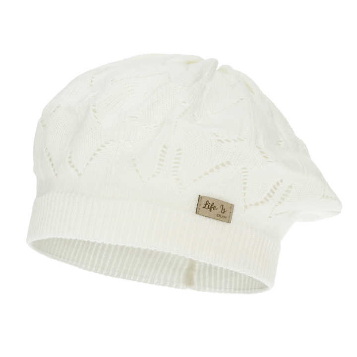 Tyttöjen syys/kevät beret, kremowy, Liveria