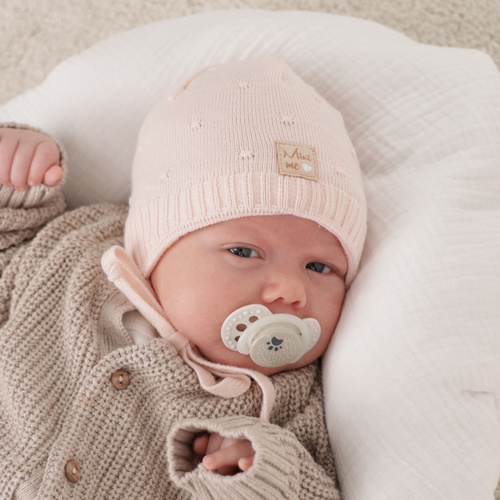 Meisjes herfst/lente muts, grijs, met bindkoorden, Celine