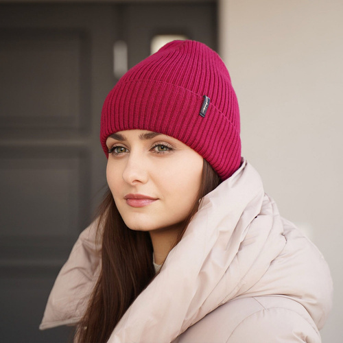 Dames wintermuts, wit, 100% Merino Wol, Megan