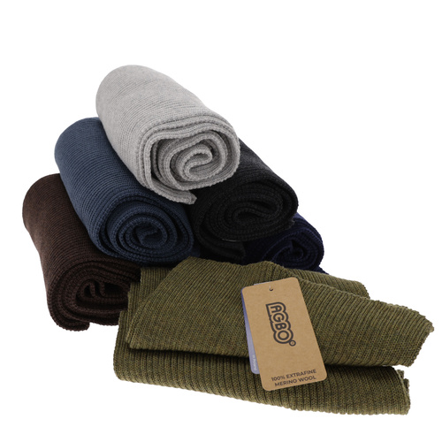 Heren wintersjaal, blauw, 100% Merino Wol, Brayan