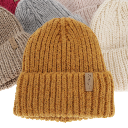 Dames wintermuts, roze, met merinowol, Caro