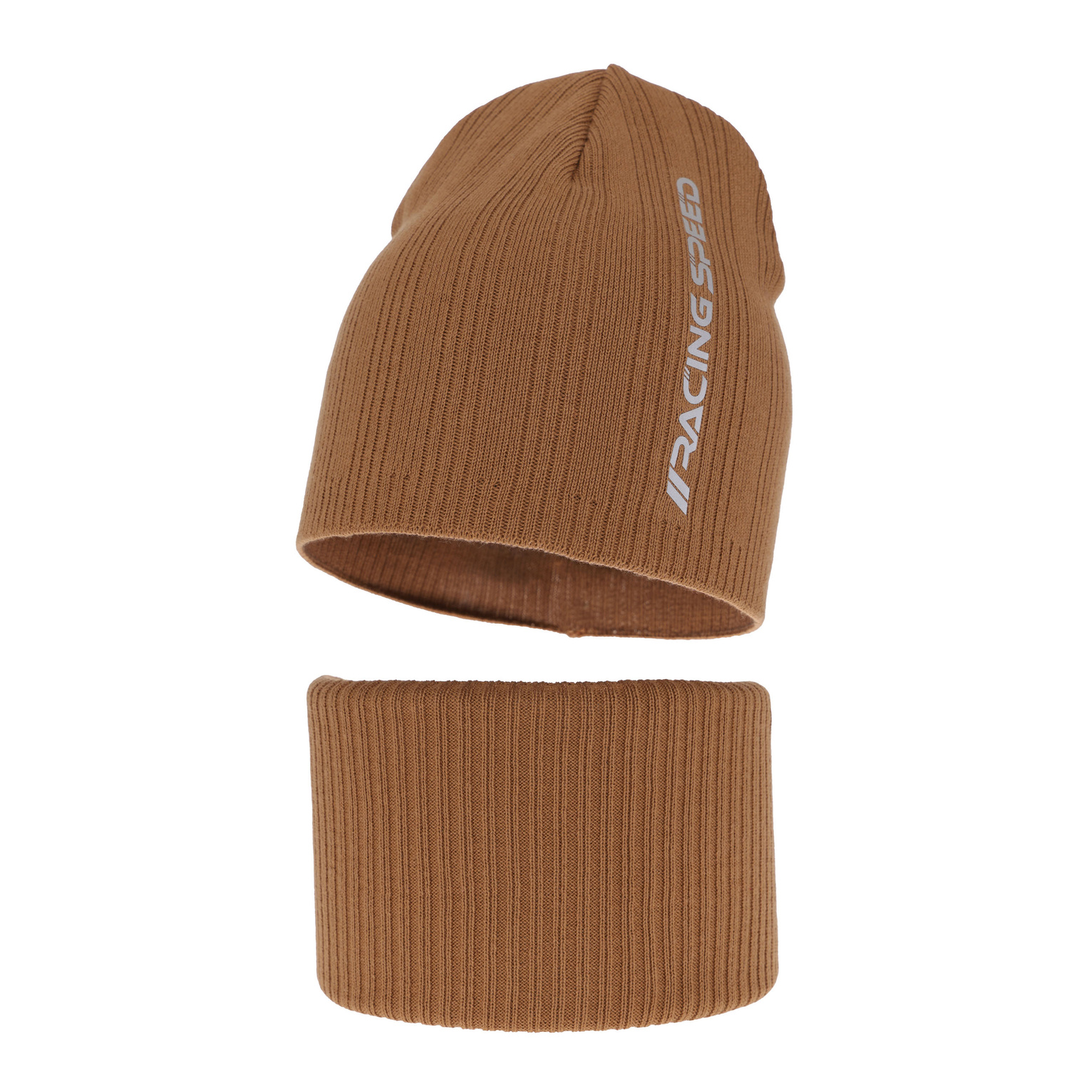 Jongens herfst/lente set muts en buissjaal, puuvillalla, camel, Kolorado