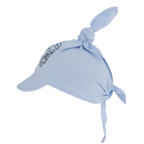Jongens katoenen hoofddoek met klep, lichtblauw, Robik