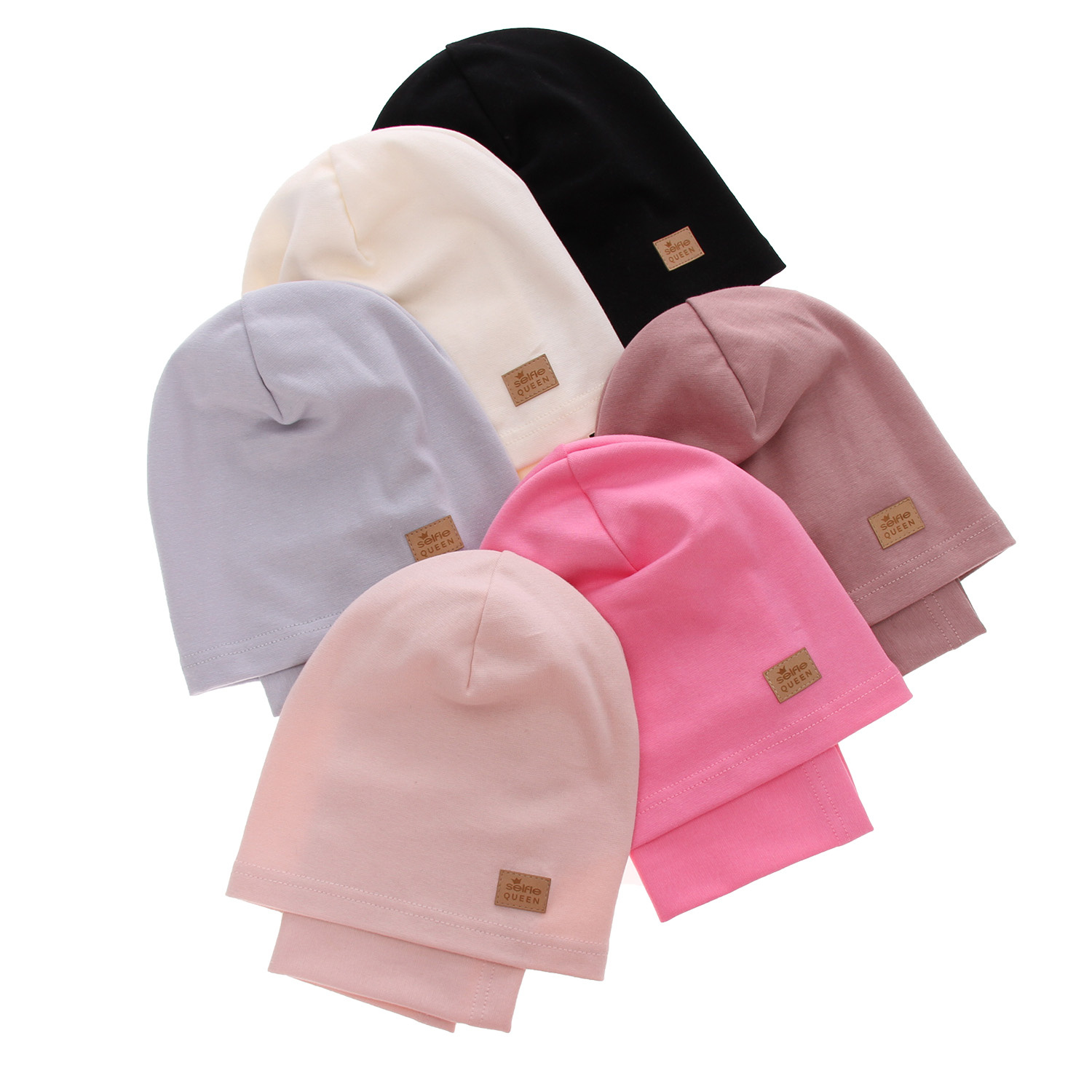 Meisjes herfst/lente set muts en buissjaal, wrzosowy, bawełniany, Selfie