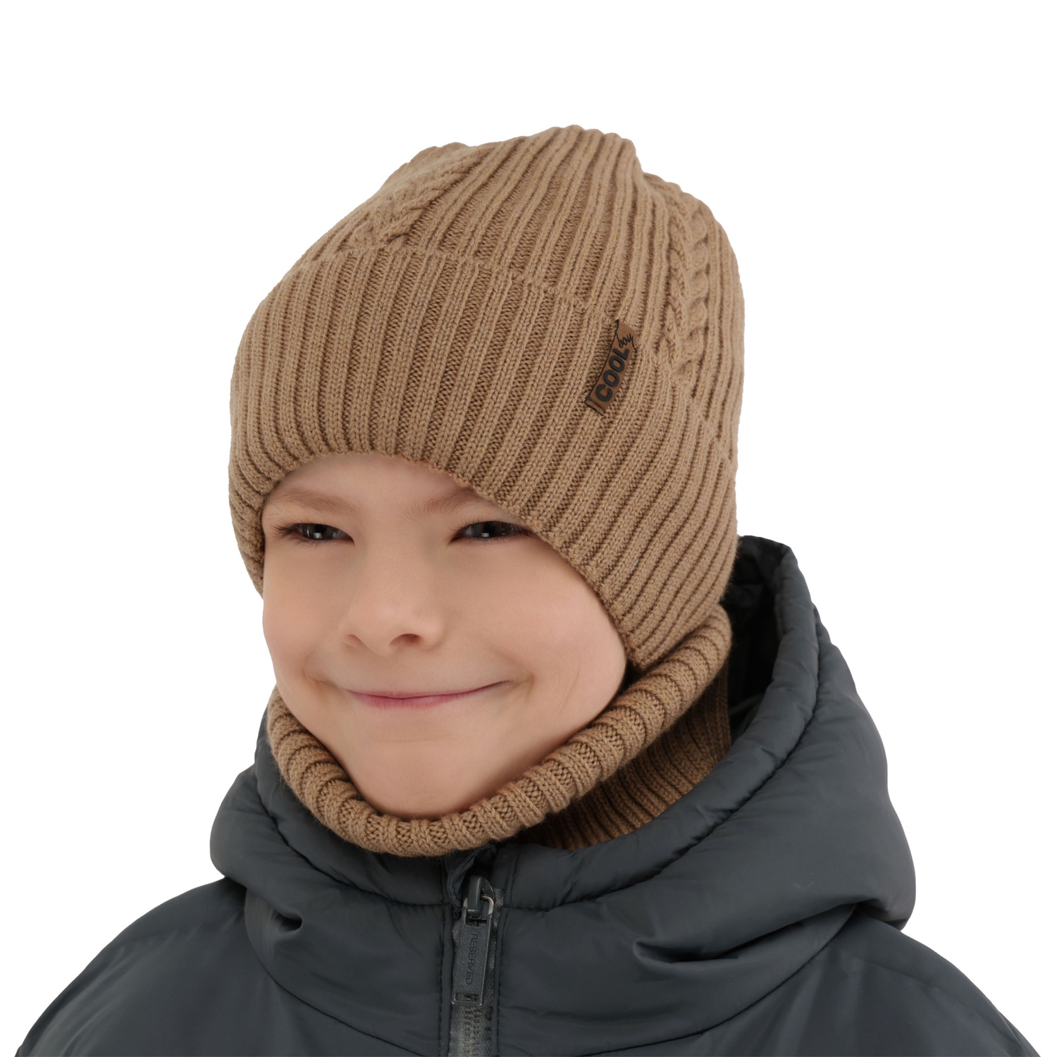 Jongens winter set, lichtgrijs, 100% Merino Wol, Wilson