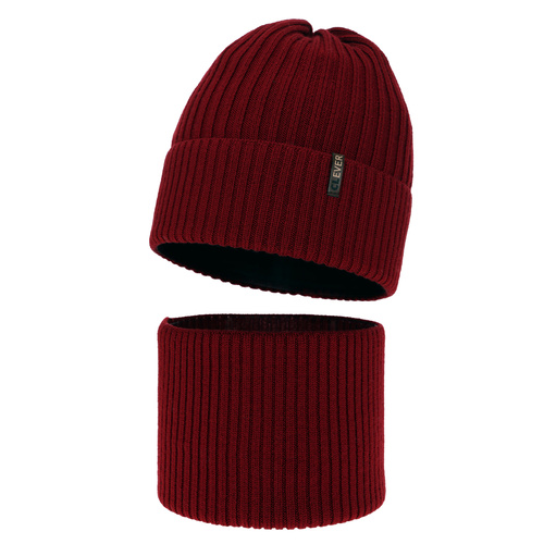 Jongens winter set, Bordeaux, 100% Merino Wol, Gizmo