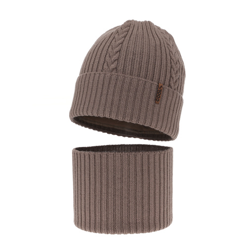 Jongens winter set, lichtbruin, 100% Merino Wol, Wilson