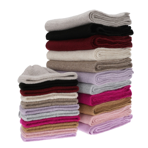 Naisten talvisetti: pipo ja huivi, fioletowy, merinovillalla, Seala