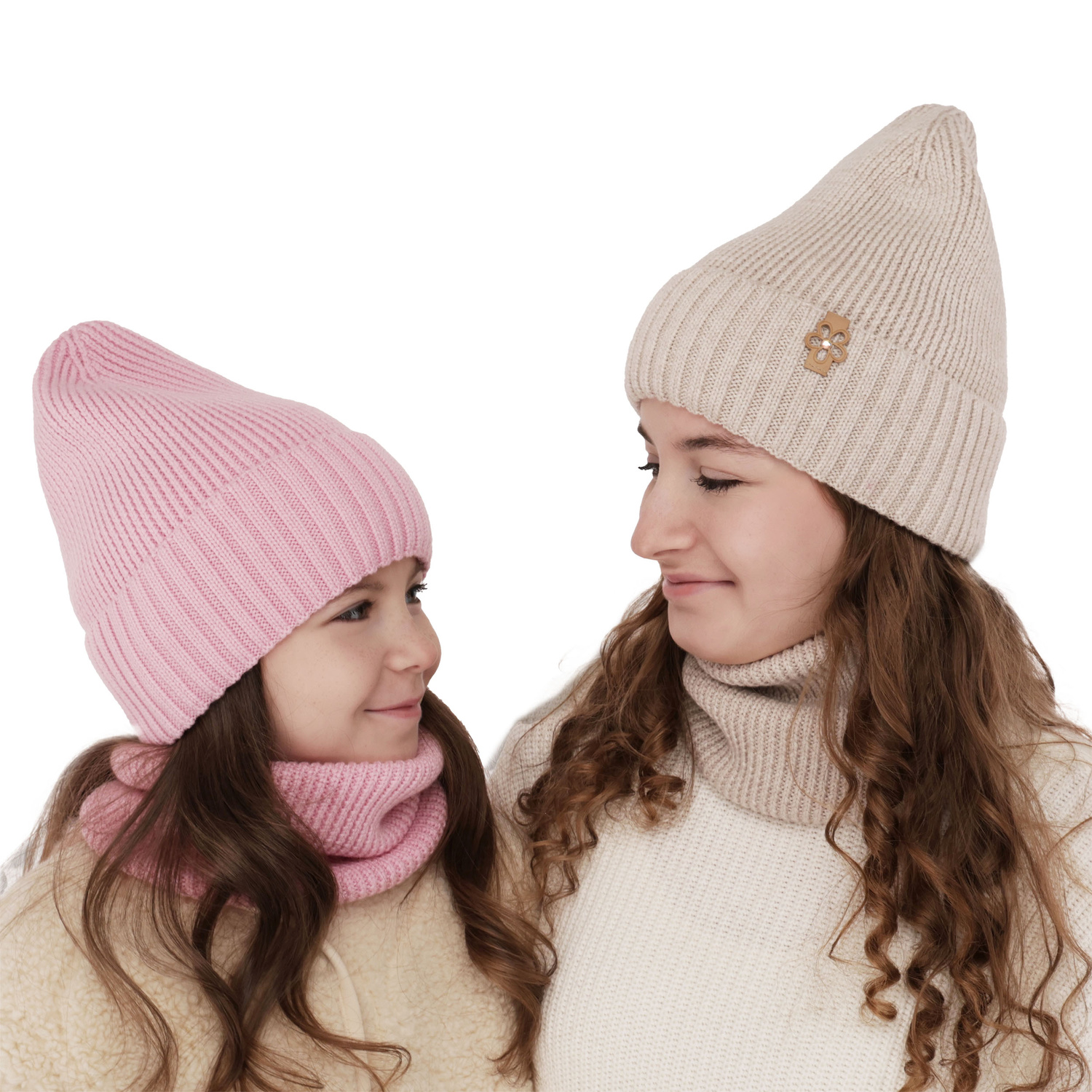 Meisjes winter set, wit, 100% Merino Wol, Nelita