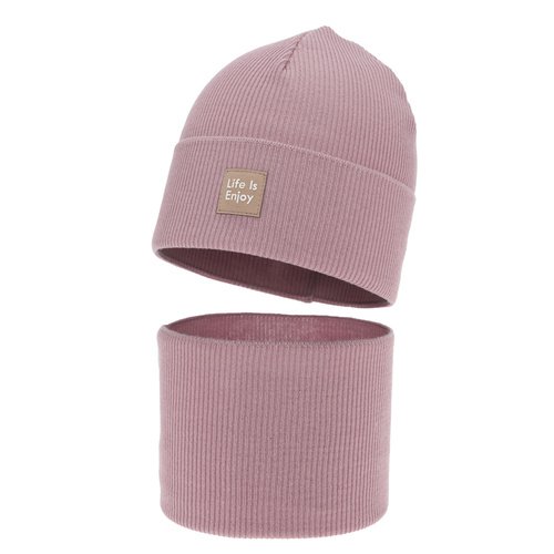 Tyttöjen syys/kevät setti: pipo ja putkihuivi, puuvillalla, wrzsowy, Zola