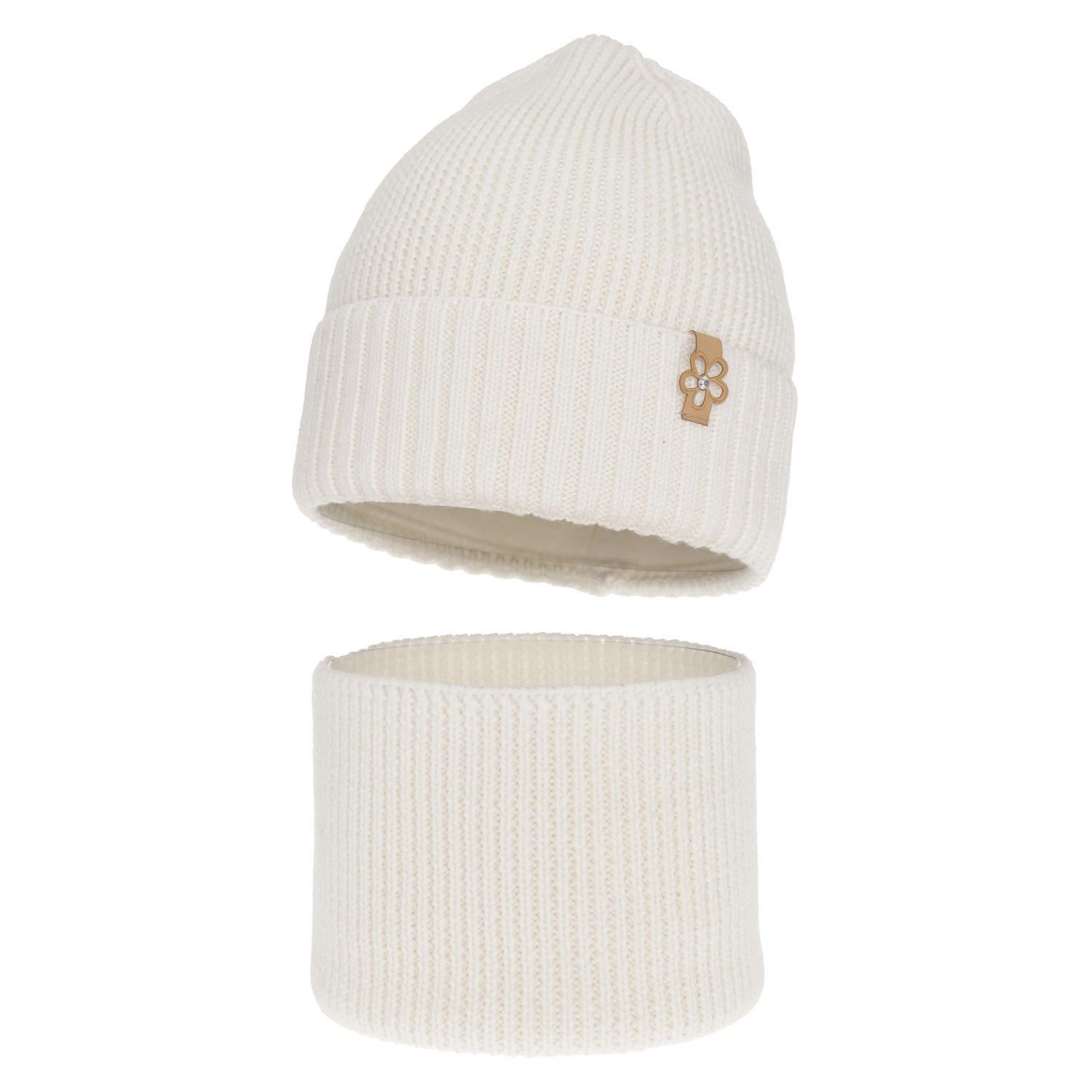 Meisjes winter set, wit, 100% Merino Wol, Nelita