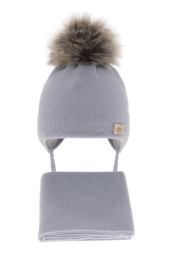 Jongens winter set, lichtblauw, met merinowol, met bindkoorden, Anastazy