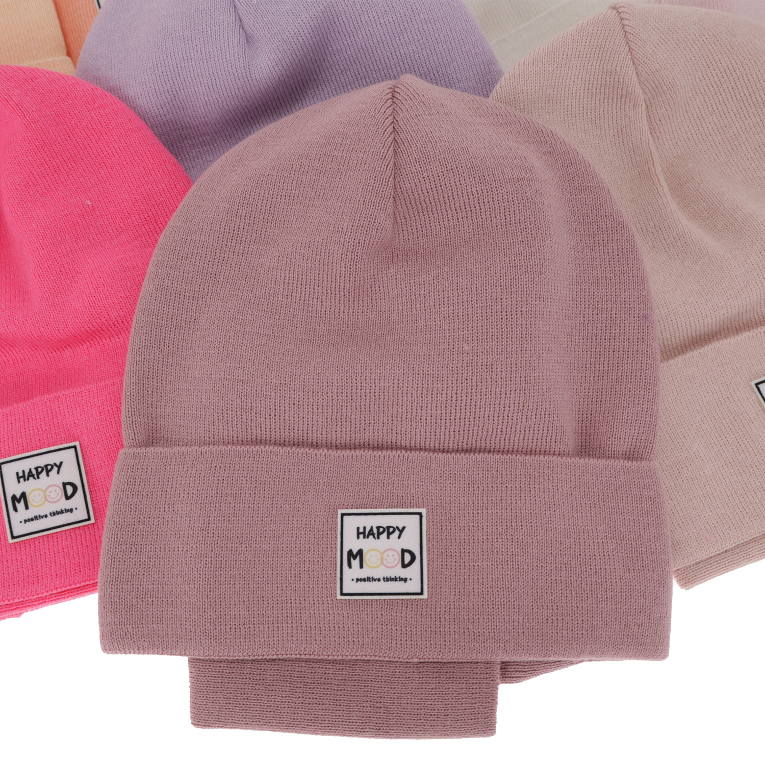 Meisjes herfst/lente set muts en buissjaal, puuvillalla, roze, Mersila