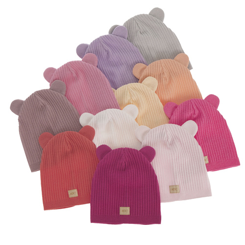 Meisjes herfst/lente muts, puuvillalla, roze, Clarisa