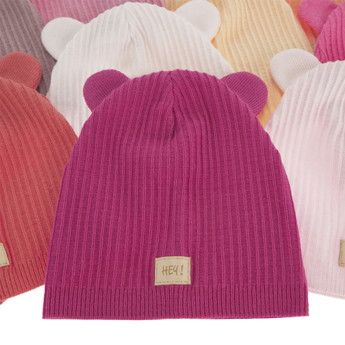 Meisjes herfst/lente muts, puuvillalla, roze, Clarisa