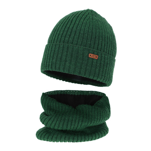 Jongens winter set, groen, met merinowol, gevoerd met fleece, Palermo