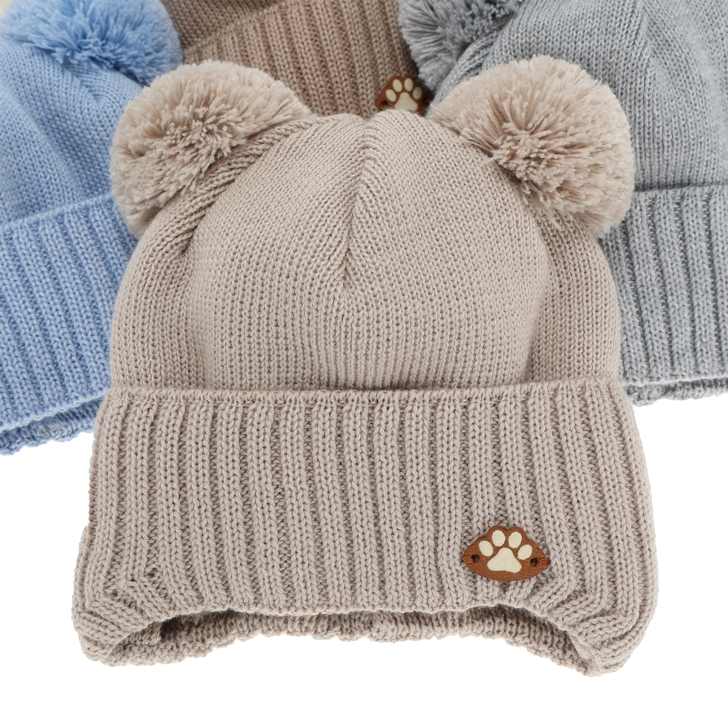 Poikien talvipipo, nauhoilla, merinovillalla, vaalean harmaa, Rimini