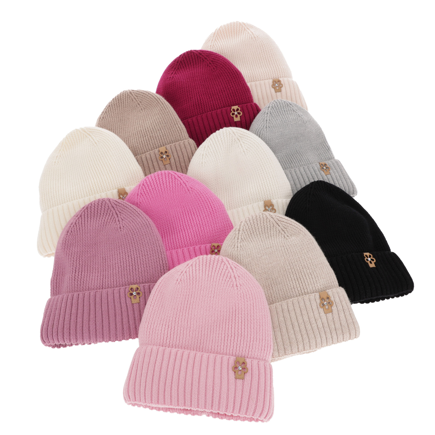 Meisjes winter set muts en buissjaal, roze, 100% Merino Wol, Nelita