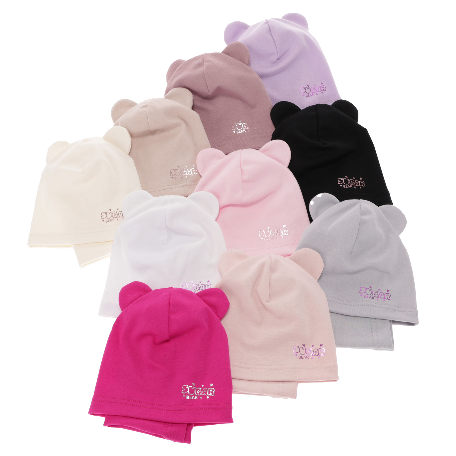 Meisjes herfst/lente set muts en buissjaal, roze, katoenen, Cyntia