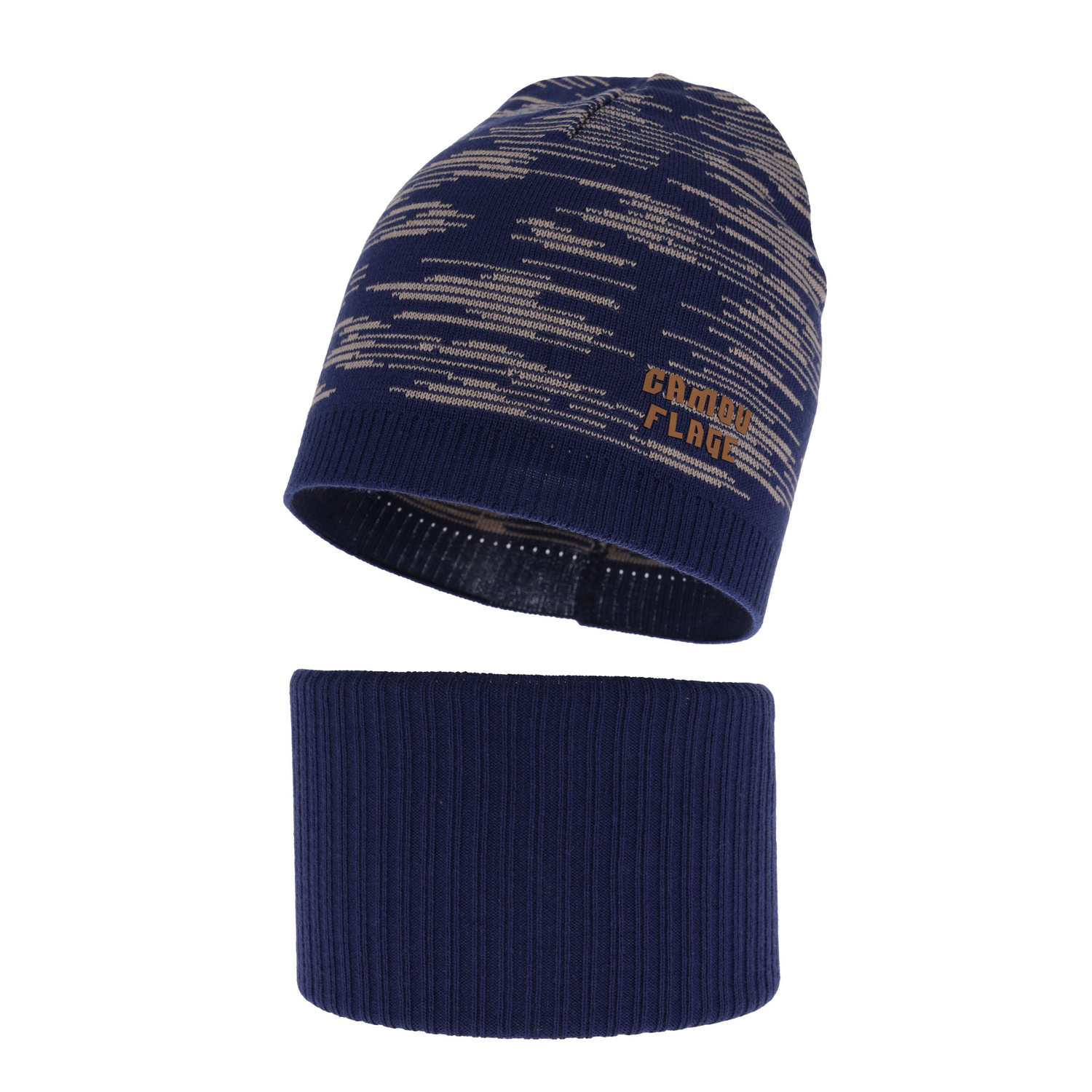 Jongens herfst/lente set muts en buissjaal, puuvillalla, blauw, Carter