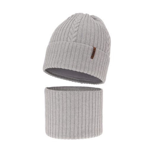 Jongens winter set, lichtgrijs, 100% Merino Wol, Wilson