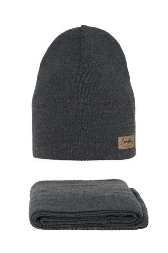 Dames herfst/lente set muts en sjaal, grijs, Zula