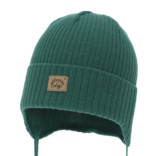 Poikien syys/kevät pipo, smaragdinvihreä, nauhoilla, puuvillalla, Fenris