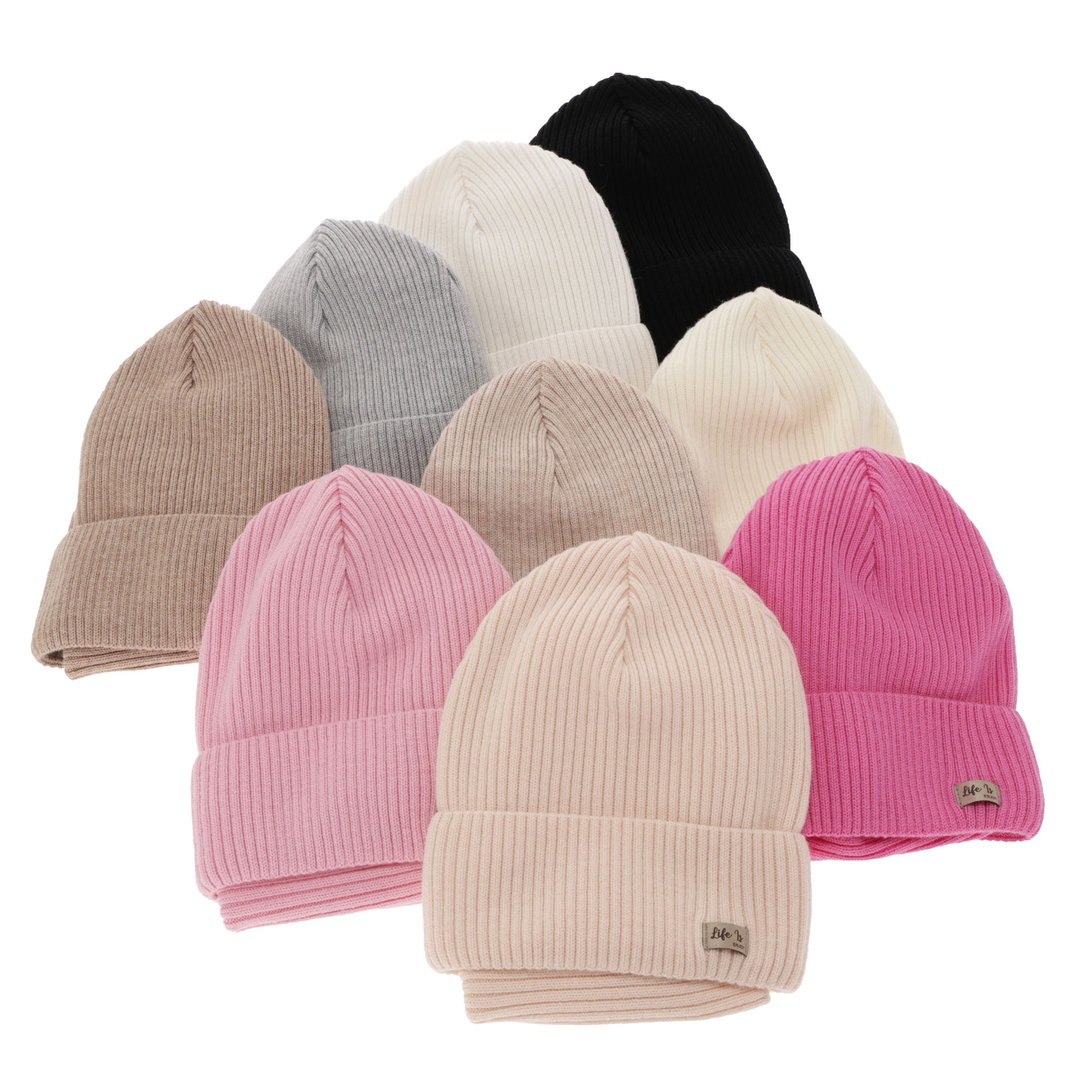 Meisjes herfst/lente set muts en buissjaal, wit, 100% Merino Wol, Itra