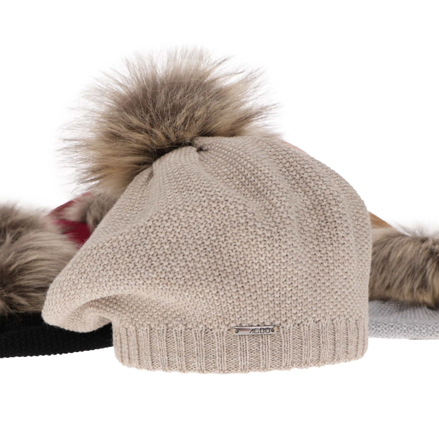 Dames wintermuts, roze, met merinowol, Bonnie