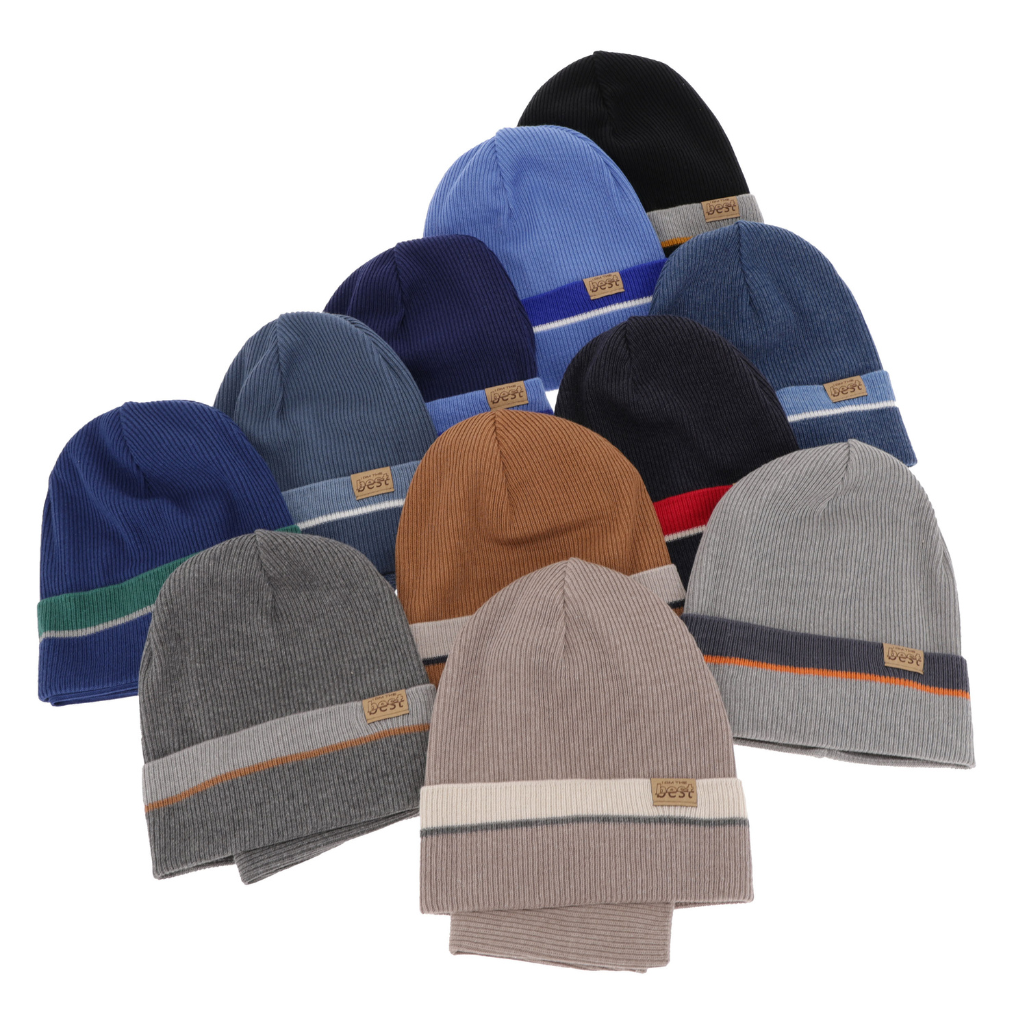 Jongens herfst/lente set muts en buissjaal, puuvillalla, blauw, Antonio