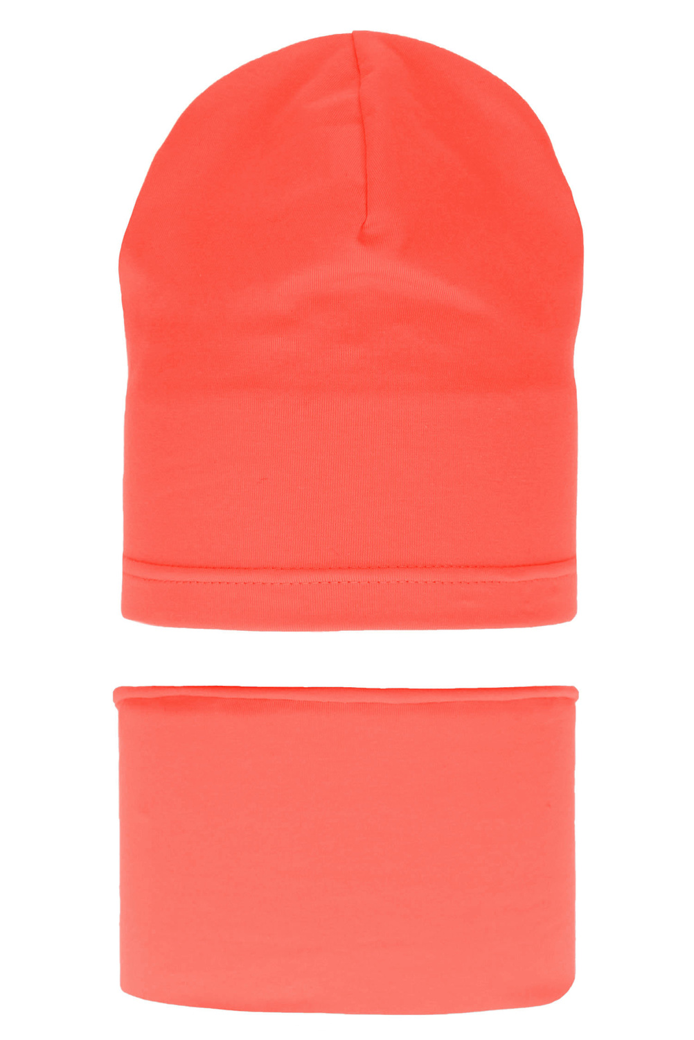 Meisjes herfst/lente set muts en buissjaal, koralli, katoen, Hazelka