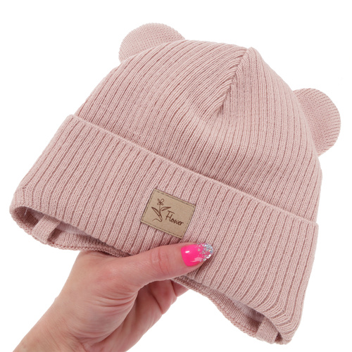 Tyttöjen syys/kevät pipo, beige, nauhoilla, Djona