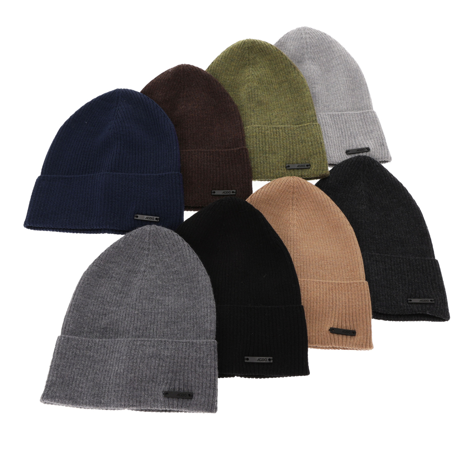 Heren herfst/lente muts, lichtgrijs, 100% Merino Wol, Fleur