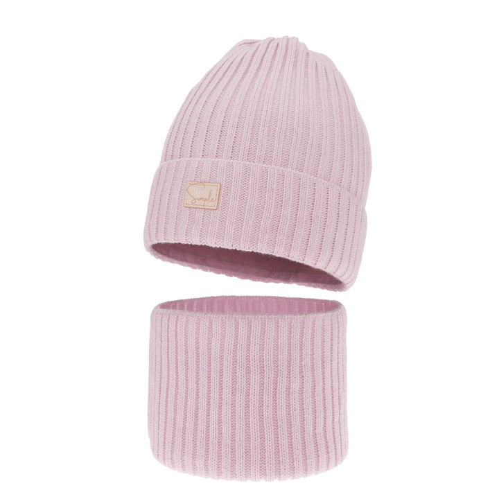 Meisjes winter set muts en buissjaal, lila, Tampa