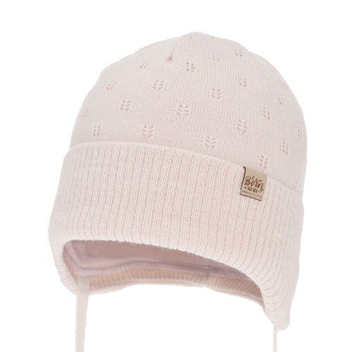 Tyttöjen syys/kevät pipo, beige, nauhoilla, Froya