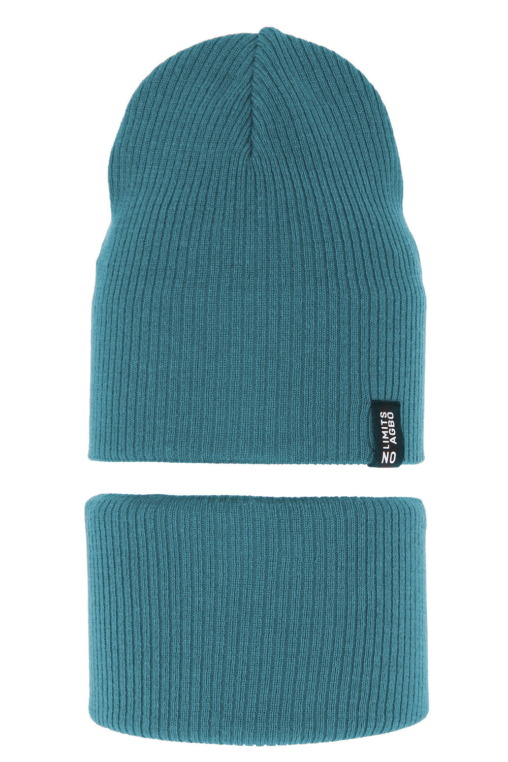 Jongens herfst/lente set muts en buissjaal, puuvillalla, blauw, Tunis