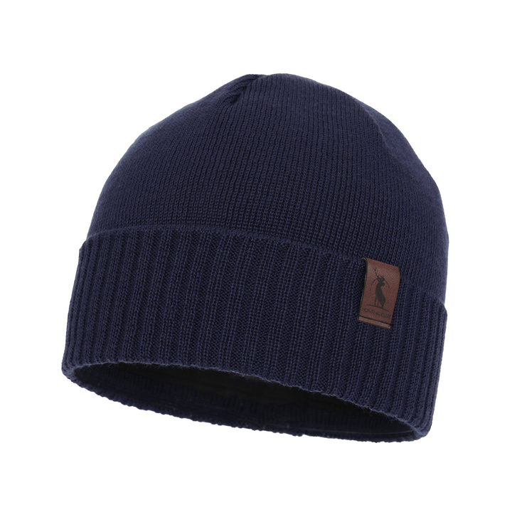 Heren wintermuts, blauw, met merinowol, Hogan