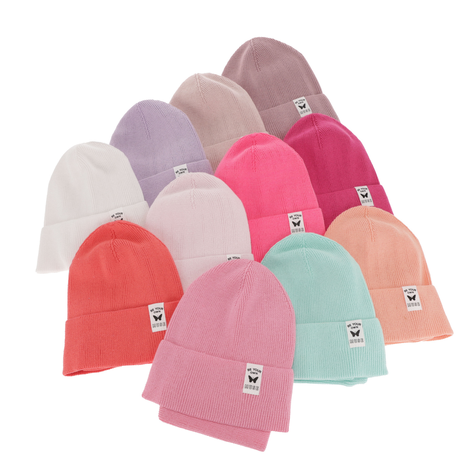 Meisjes herfst/lente set muts en buissjaal, puuvillalla, mint, Leonita