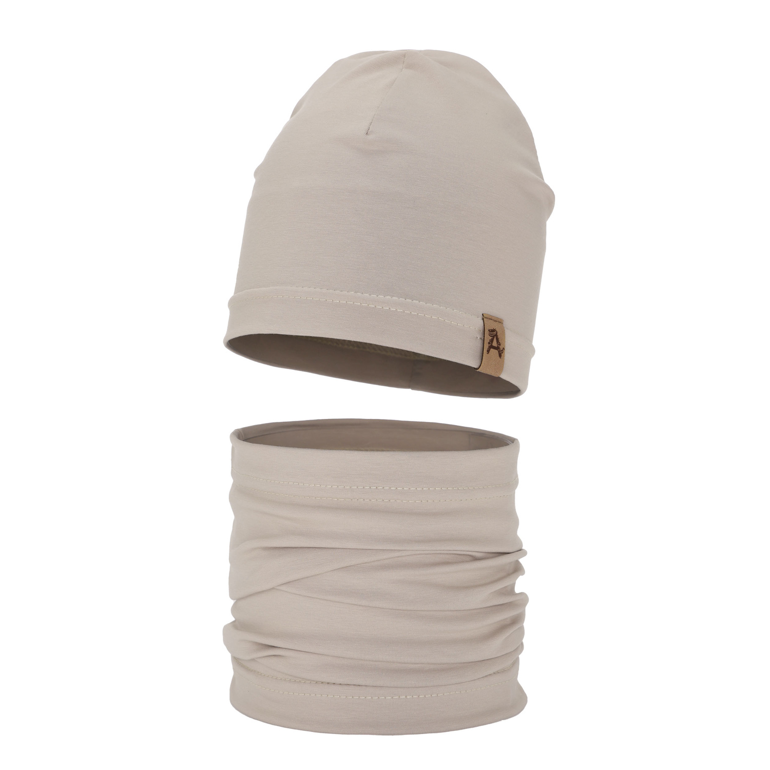 Jongens herfst/lente set muts en buissjaal, beige, Griffin