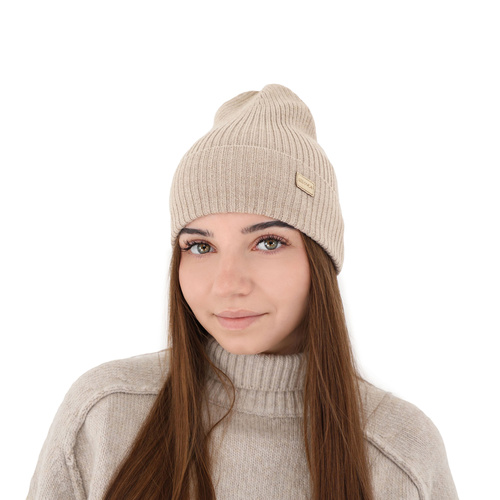Dames wintermuts, wit, 100% Merino Wol, Sophie