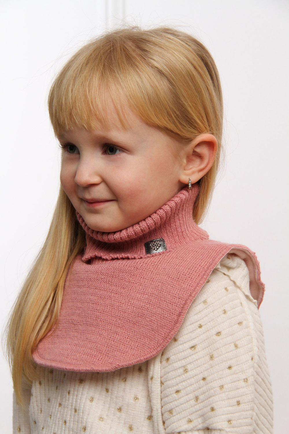 Tyttöjen talvikauluri (vuorattu fleecellä), talvi, jasnoróżowy, Rafa