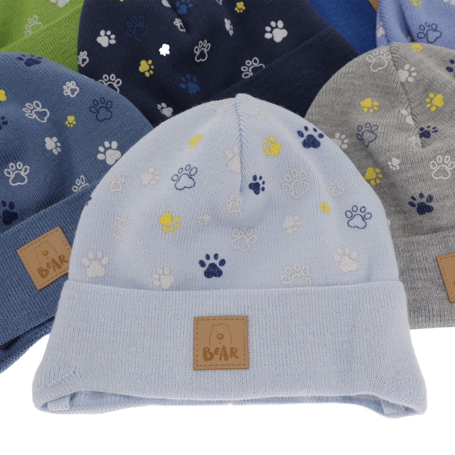 Jongens herfst/lente muts, blauw, met bindkoorden, Folik