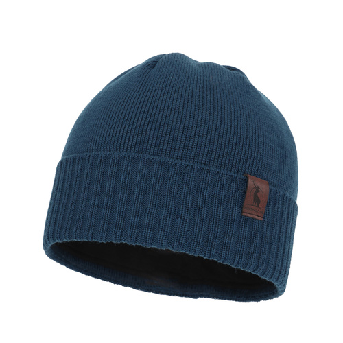 Heren wintermuts, blauw, met merinowol, Hogan