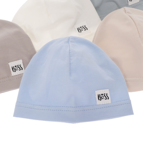 Jongens herfst/lente muts, donker beige, katoenen, Niki