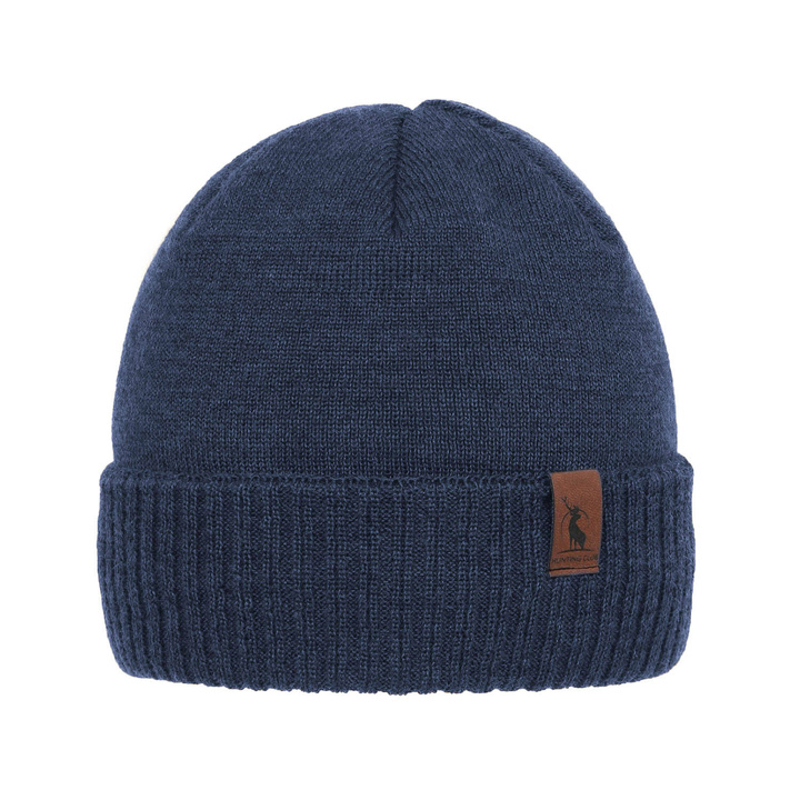 Heren wintermuts, donkerblauw, met merinowol, Hogan