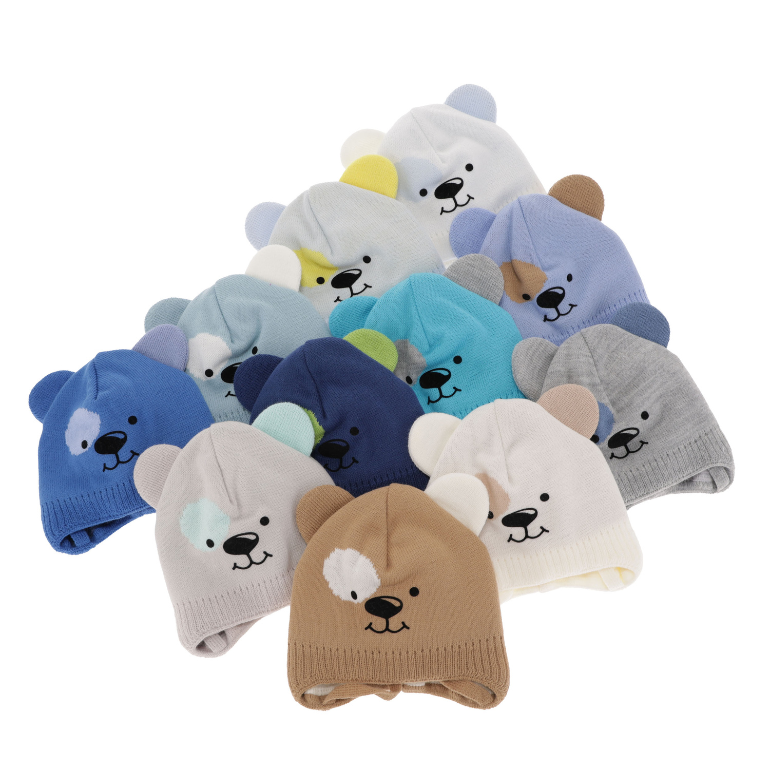 Jongens herfst/lente muts, lichtblauw, met bindkoorden, Kasper