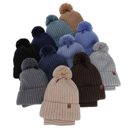 Poikien talvisetti: pipo ja putkihuivi, talvi, beige, 100% Merinovilla, puuvillavuorilla, Tolmar