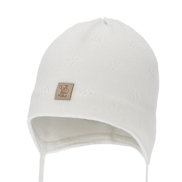 Poikien syys/kevät pipo, valkoinen, nauhoilla, Slate