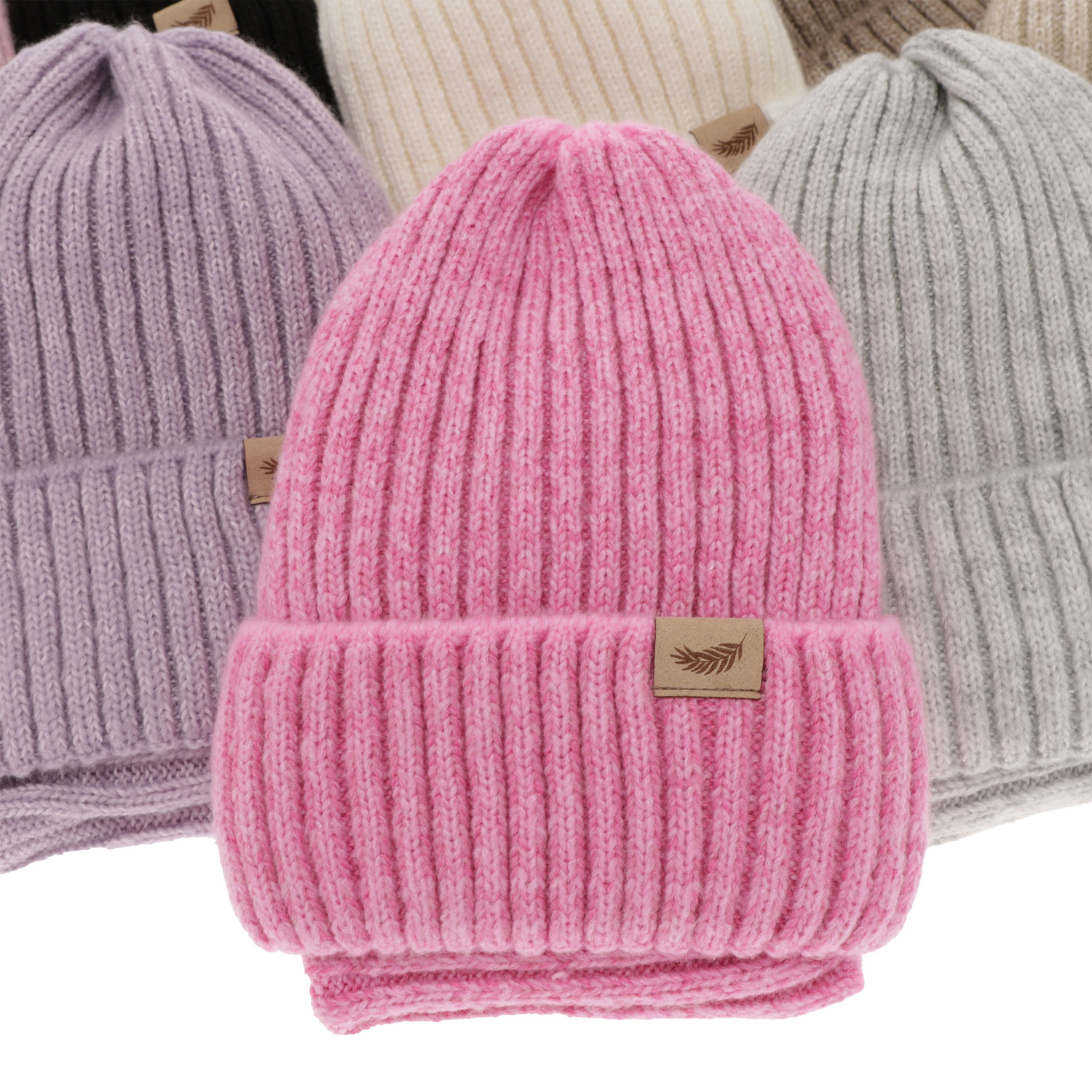 Meisjes winter set muts en buissjaal, paars, met merinowol, Karmina