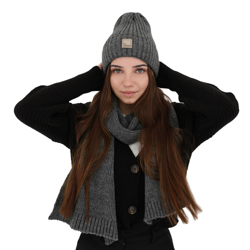 Dames wintermuts, roze, met merinowol, Benedetta